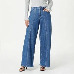 The Drop Wide Leg Blue Jeans Size 32 Casual Boho Comfy Minimalist High Waist